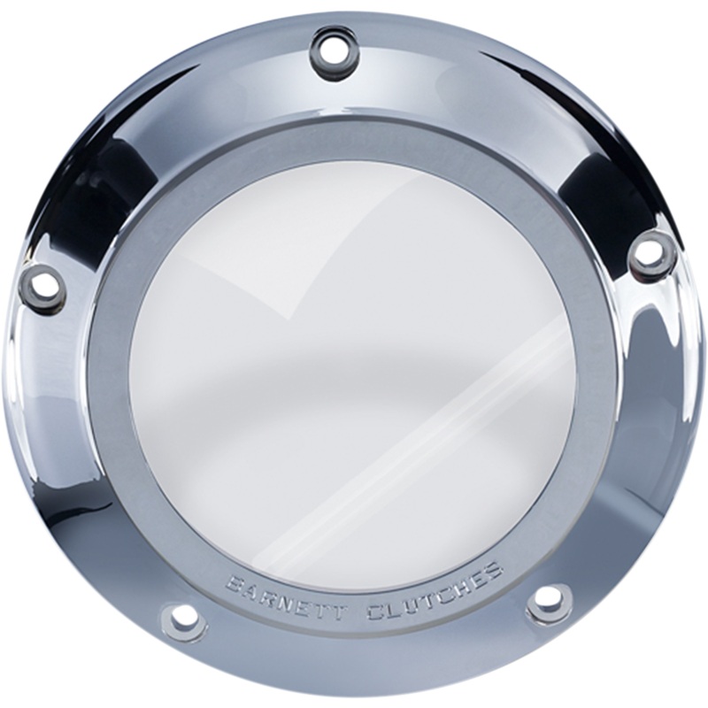 BARNETT ’07-’18 Big Twin Chrome/Clear Derby Cover Scorpion Derby Cover