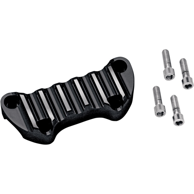 COVINGTONS Black Finned Riser Clamp Billet Aluminum Handlebar Clamp