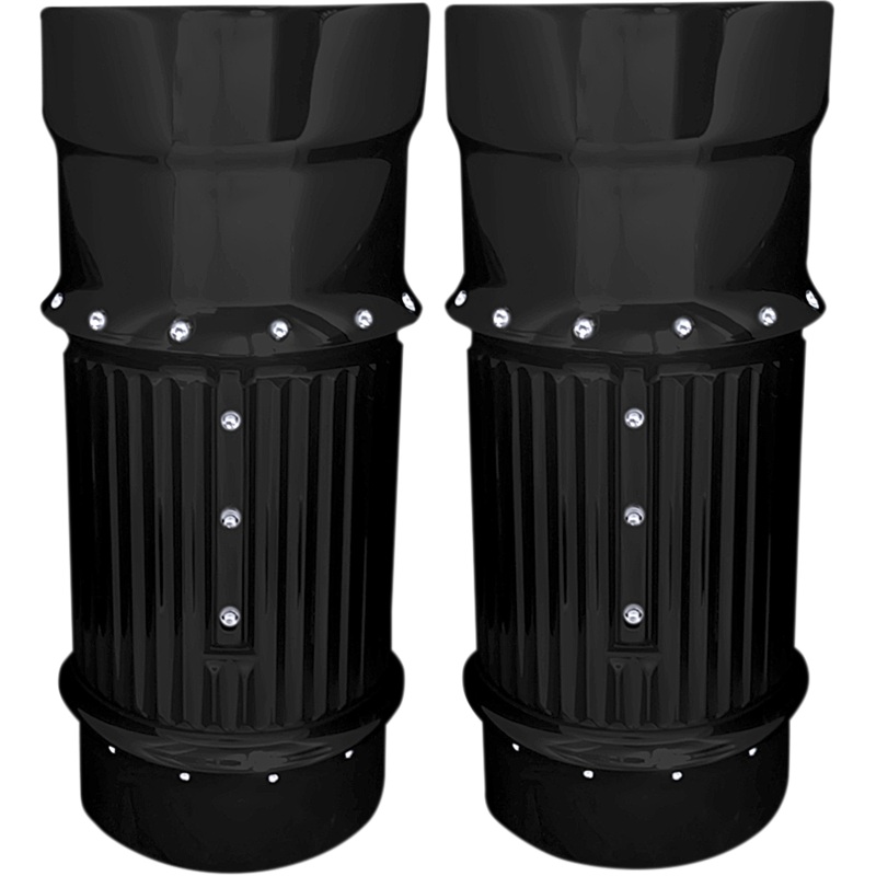 COVINGTONS Fork Bellows –  Dimpled Black Billet Fork Leg Bells  Dimpled
