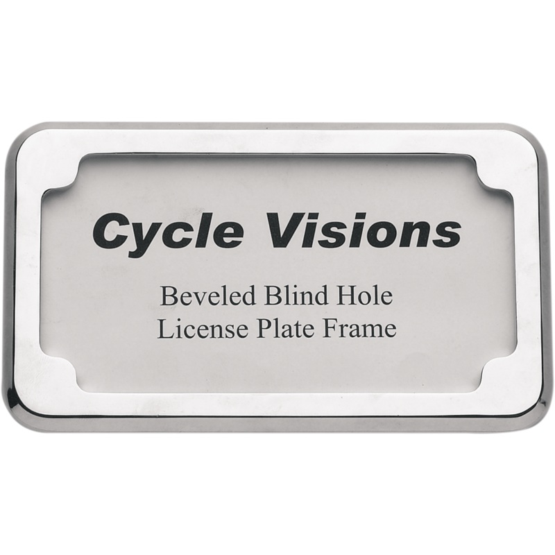 CYCLE VISIONS Beveled License Plate Frame – Chrome Beveled License Plate Frame