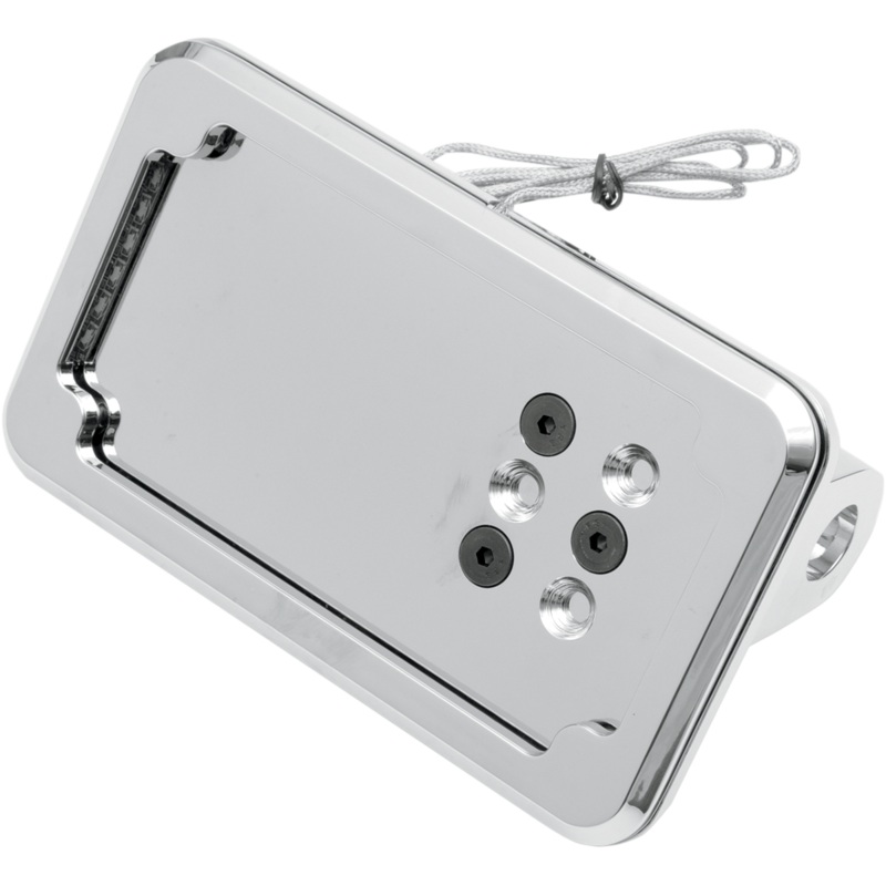 CYCLE VISIONS Horizontal License Plate Mount with Light – ’86-’07 ST – Chrome In-Close License Plate Holder