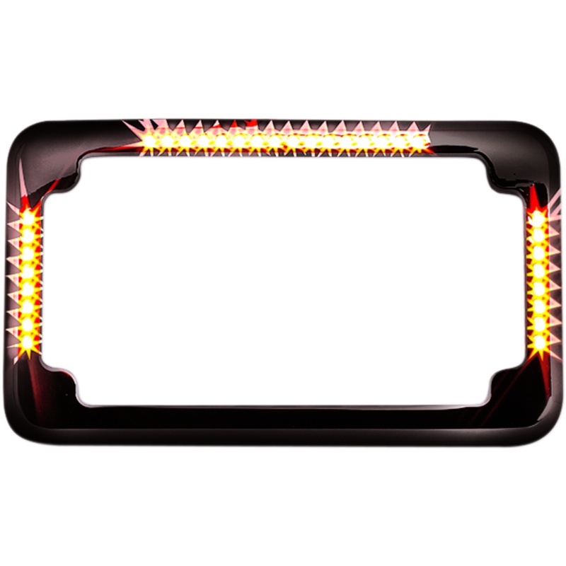 CYCLE VISIONS License Plate Frame – Flat – Black Slick Signals Flat License Plate Frame