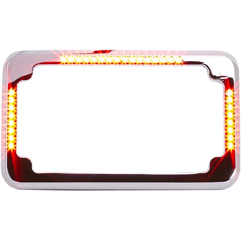 CYCLE VISIONS License Plate Frame – Flat – Chrome Slick Signals Flat License Plate Frame