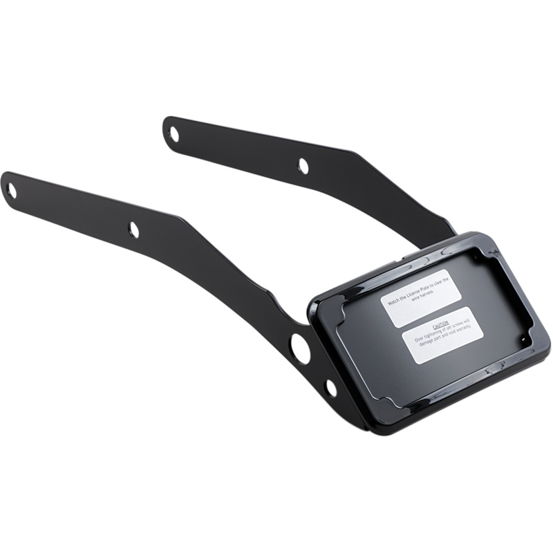CYCLE VISIONS LP Plate Frame & Mount with Tag Light  – FLSL/FXBB – Black Curved License Plate Frame and Mount with License Plate Light