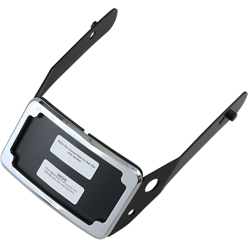 CYCLE VISIONS LP Plate Frame & Mount with Tag Light – FXDWG – Chrome Curved License Plate Frame and Mount with License Plate Light