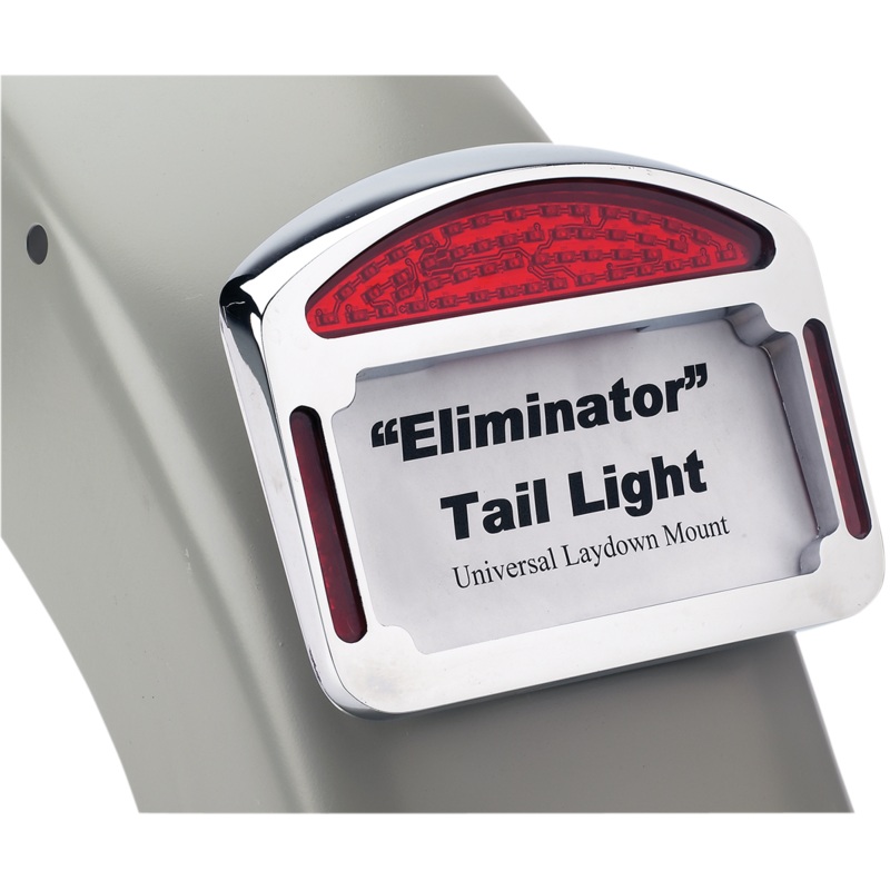 CYCLE VISIONS Tailight Eliminator – Universal – Chrome Eliminator Taillight