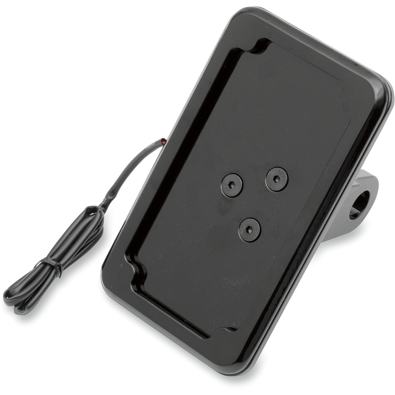 CYCLE VISIONS Vertical License Plate Mount with Light – ’05+ XL – Black In-Close License Plate Holder