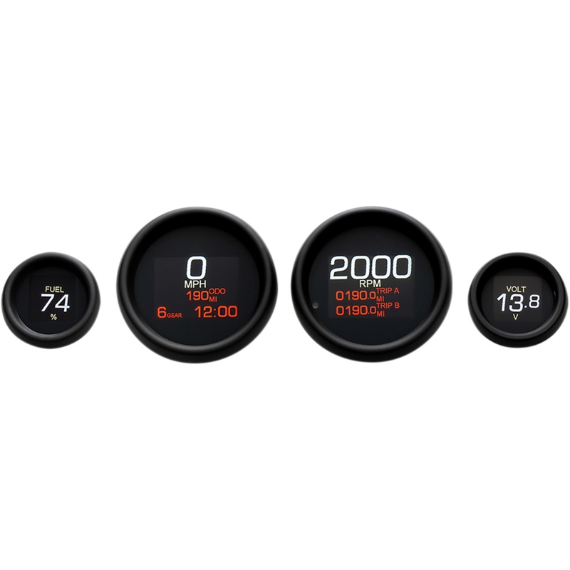 DAKOTA DIGITAL MLX 4-Gauge Instrument Kit – Black Bezel Four-Gauge MLX Series Kit