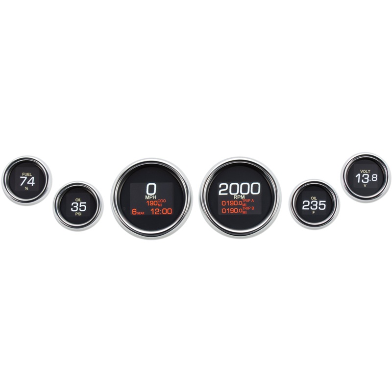 DAKOTA DIGITAL MLX 6-Gauge Instrument Kit – Chrome Bezel Six-Gauge MLX Series Kit
