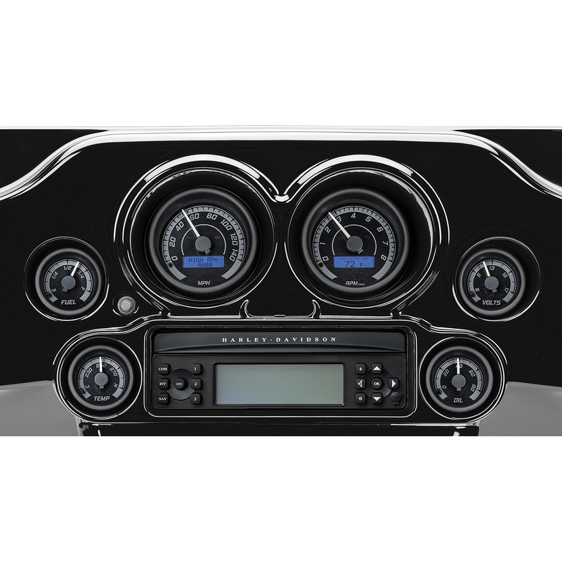 DAKOTA DIGITAL MVX-8K Series Analog 6-Gauge Kit – Chrome Bezel – Black Face with Gray Background MVX-8K Series Analog/Digital Gauge Kit  8600KGC Model