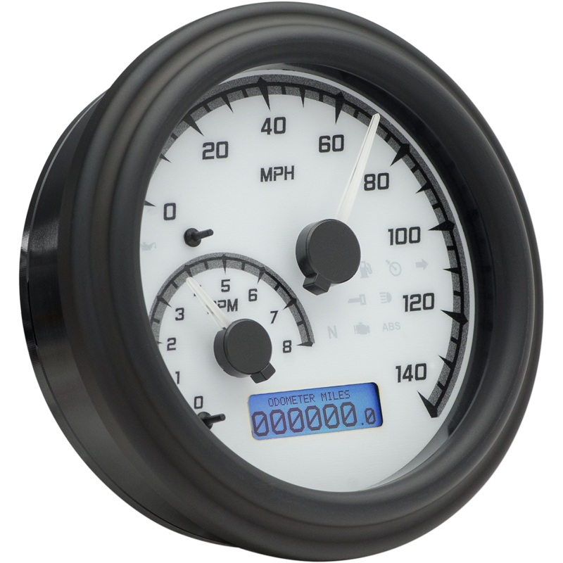DAKOTA DIGITAL MXV Series Fatbob Analog/Digital Gauge System – White/Gray/Black MVX Series Fatbob Analog/Digital Gauge System  2004WGK Model