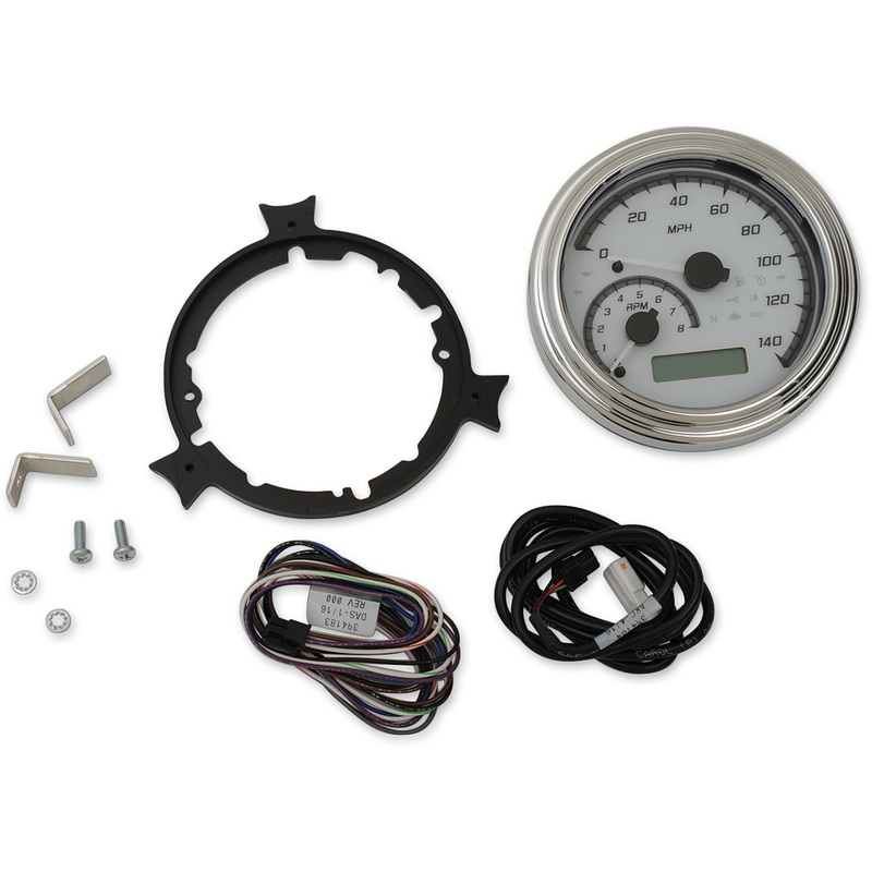 DAKOTA DIGITAL MXV Series Fatbob Analog/Digital Gauge System – White/Gray/Chrome MVX Series Fatbob Analog/Digital Gauge System  2004WGC Model