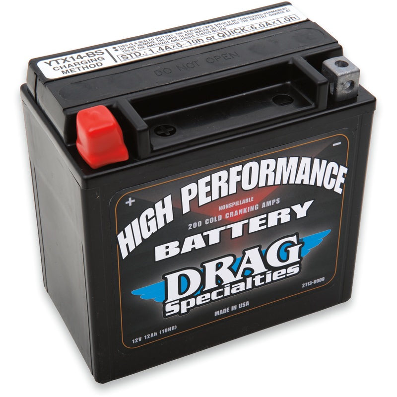 DRAG SPECIALTIES BATTERIES High Performance Battery – YTX14 High Performance Battery