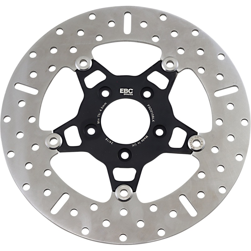 EBC Brake Rotor – Black Carrier – FSD010BLK FSD Series Stainless Steel Front Brake Rotor for Big Twins