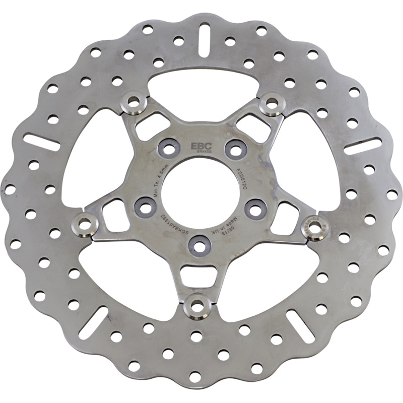 EBC Brake Rotor – Polished Carrier – FSD012C FSD Series Stainless Steel Front Brake Rotor for Big Twins