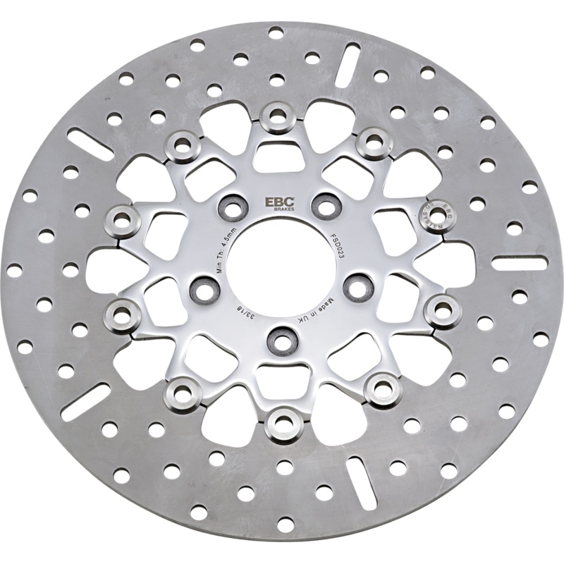 EBC Brake Rotor – Polished Carrier – FSD023 FSD Series Stainless Steel Front Brake Rotor for Big Twins