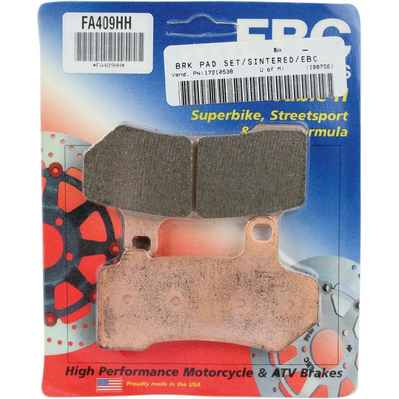 EBC HH Brake Pads – FA409HH Sintered Metal Harley/Buell  Brake Pad
