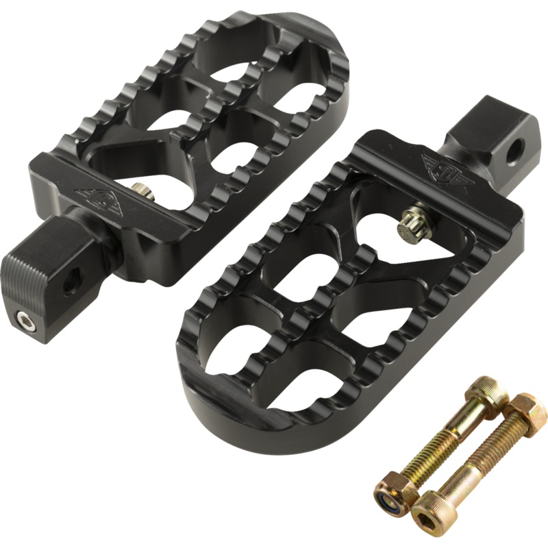 JOKER MACHINE Serrated Footpegs – Black – Long 08-56-8B