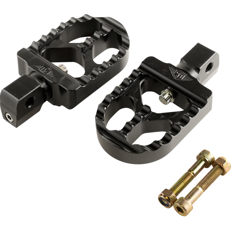 JOKER MACHINE Serrated Footpegs – Black – Short 08-57-8B