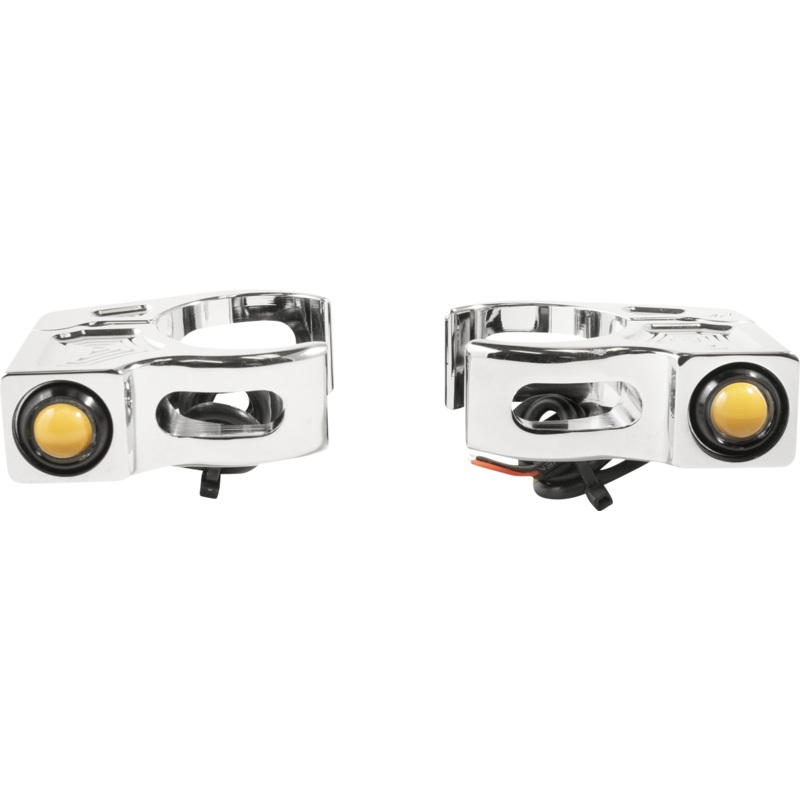 JOKER MACHINE Turn Signal – 39 mm – Amber – Chrome (Part #05-220-3)
