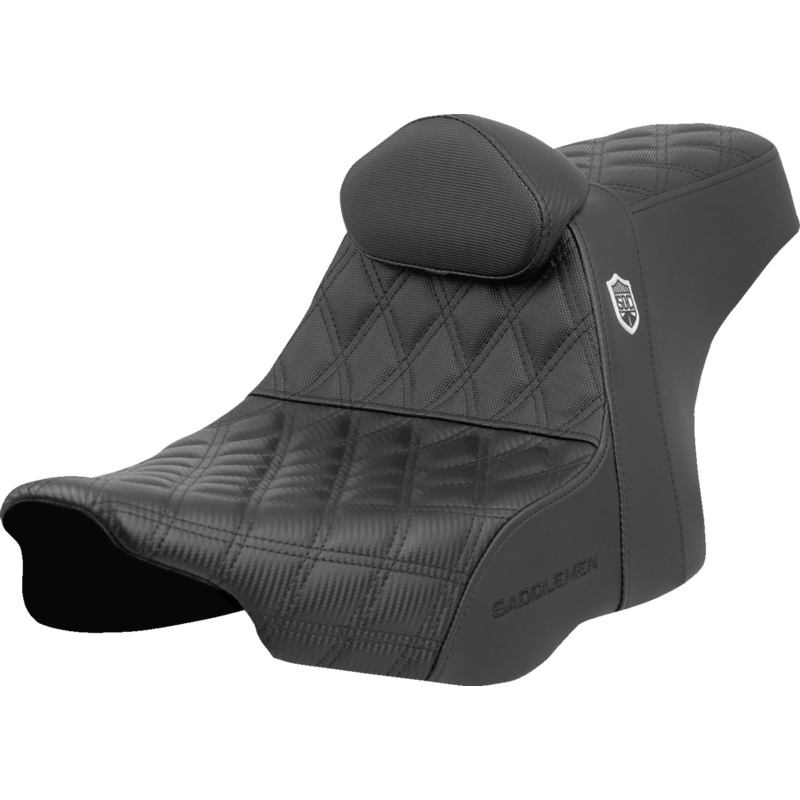 SADDLEMEN Pro Series SDC Performance Seat – Lattice Stitch – Gripper – w/ Backrest – FLH/FLT ’23-’24 SC82307DB0