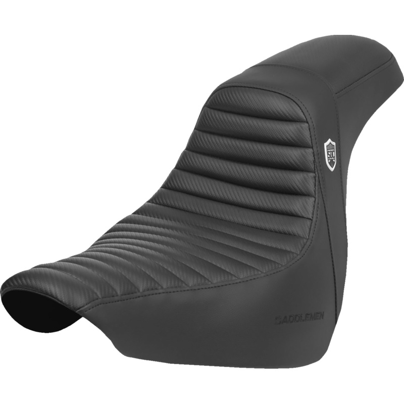 SADDLEMEN Pro Series SDC Performance Seat – w/o Backrest – Tuck-n-Roll/Carbon Fiber – Gripper – FL/FX ’18-’24 SC81829T