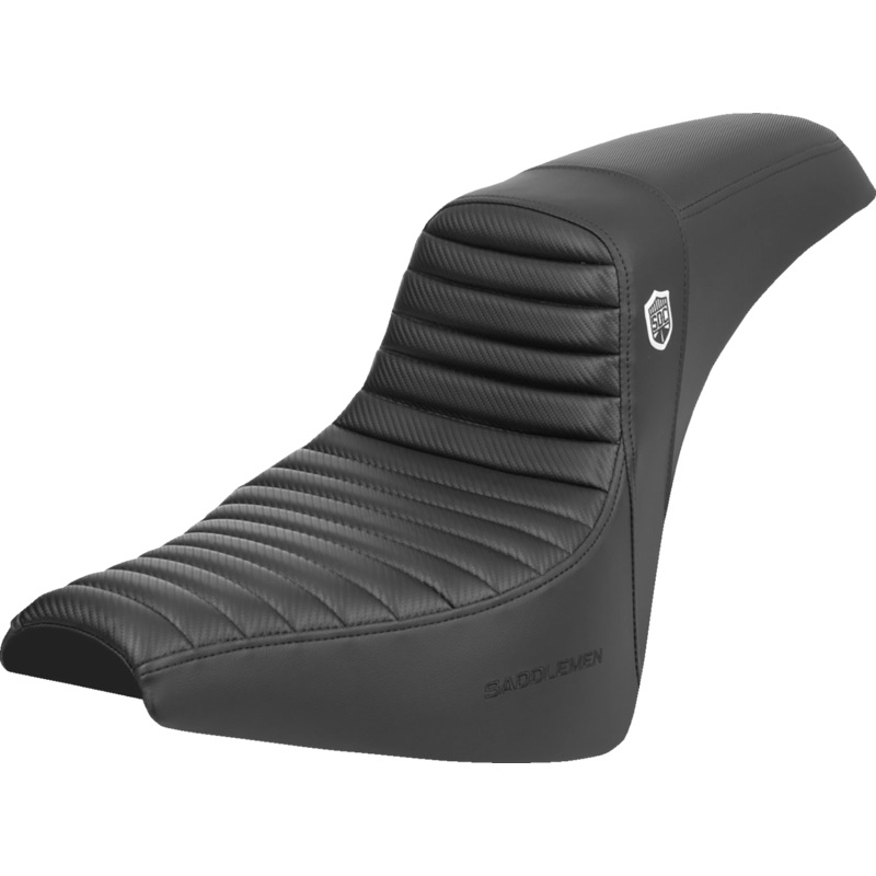 SADDLEMEN Pro Series SDC Performance Seat – w/o Backrest – Tuck-n-Roll/Carbon Fiber – Gripper – FX ’18-’24 SC81830T