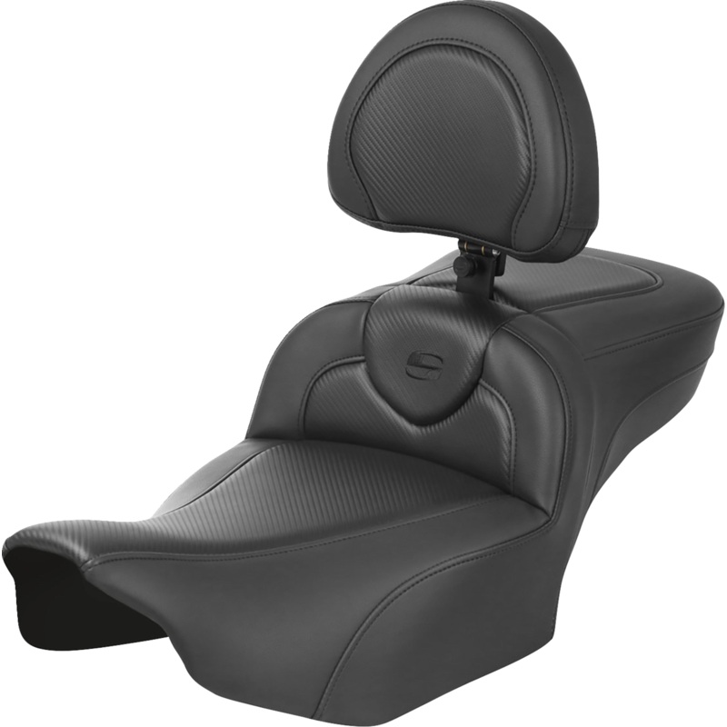 SADDLEMEN Roadsofa* Extended Reach Seat – with Backrest – Carbon Fiber – FLTR/FLHX ’23-’24 823-07-186B0