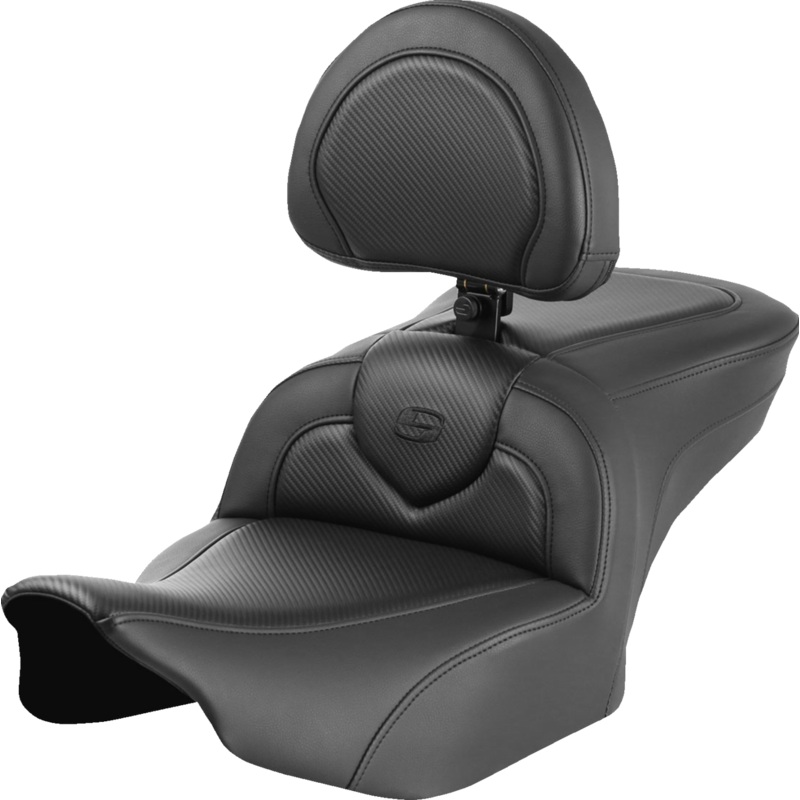 SADDLEMEN RoadSofa* Seat – Carbon Fiber – with Backrest – FLTR/FLHX ’23-’24 823-07-185B0