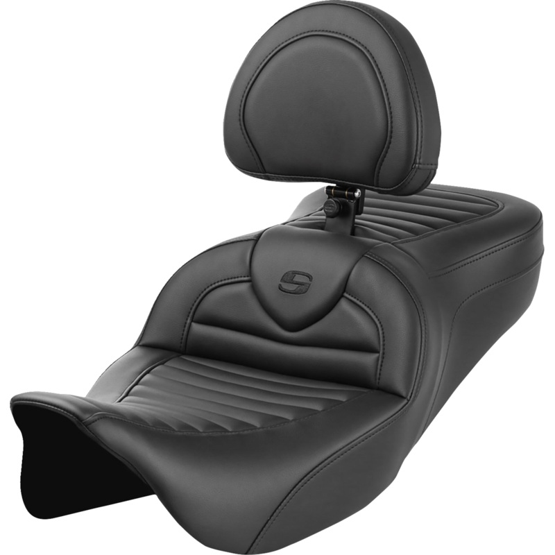 SADDLEMEN Roadsofa* Seat – with Backrest – Tuck-n-Roll – FL ’08-’23 808-07B-202B0