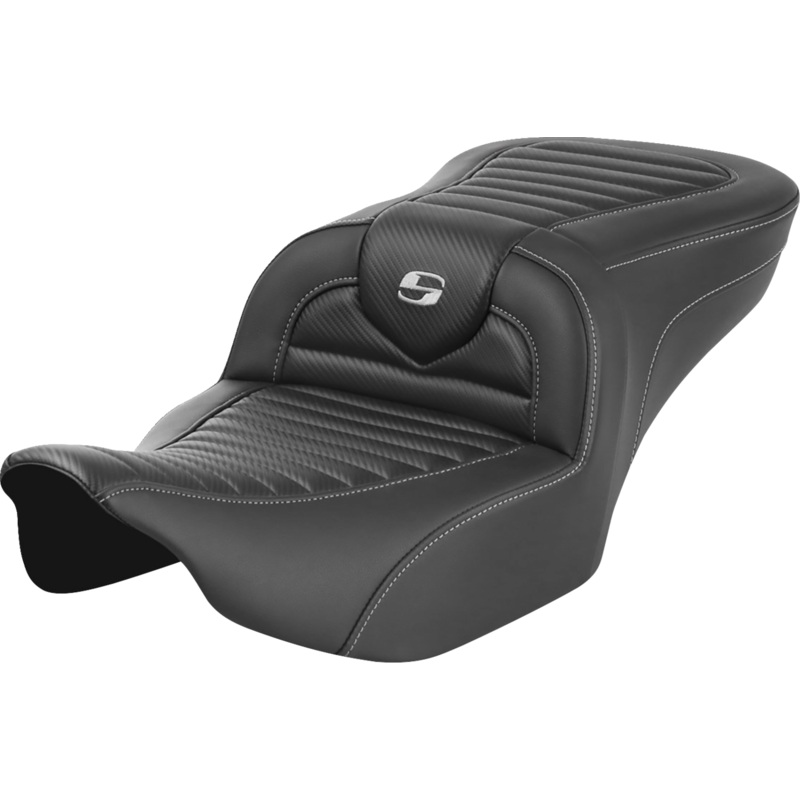 SADDLEMEN Roadsofa* Seat – without Backrest – Tuck-n-Roll – Carbon Fiber – FLTR/FLHX ’23-’24 823-07-20400