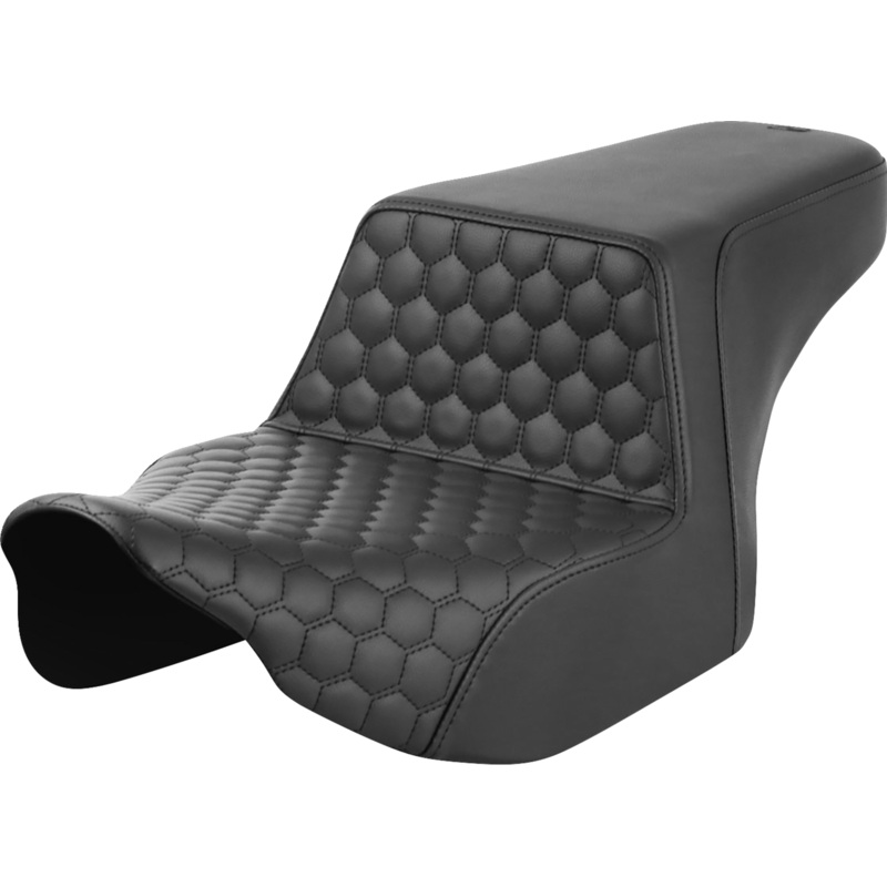 SADDLEMEN Step-Up Seat – Front Honeycomb – Black Stitching – FL ’23-’24 823-07-17700