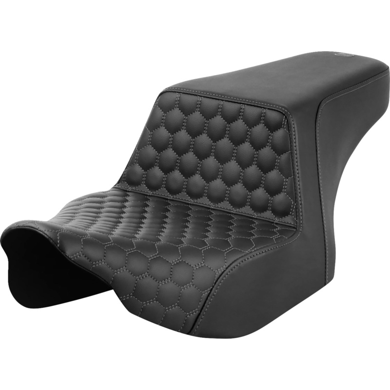 SADDLEMEN Step-Up Seat – Front Honeycomb – Gray Stitching – FL ’23-’24 823-07-17702
