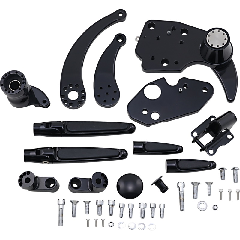 HAWG HALTERS Forward Control – ’14+ FLH – Black Anodized – Standard – Folding Rubber Inlay Pegs – Solid Lever Forward Control