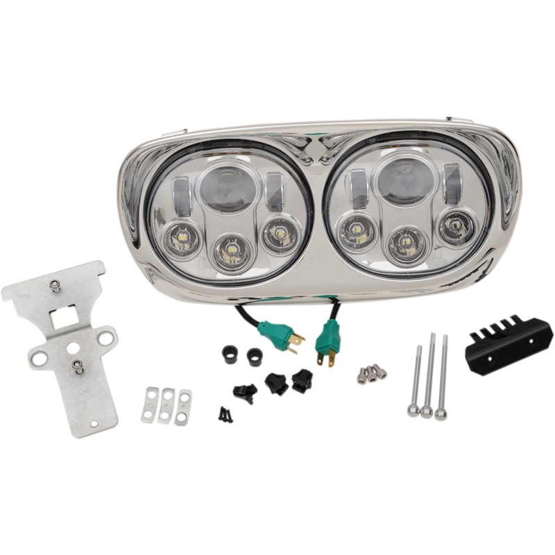 HEADWINDS 5.75 Headlight Assembly – 99-13 FLTR – Chrome Dual LED Assembly Headlight