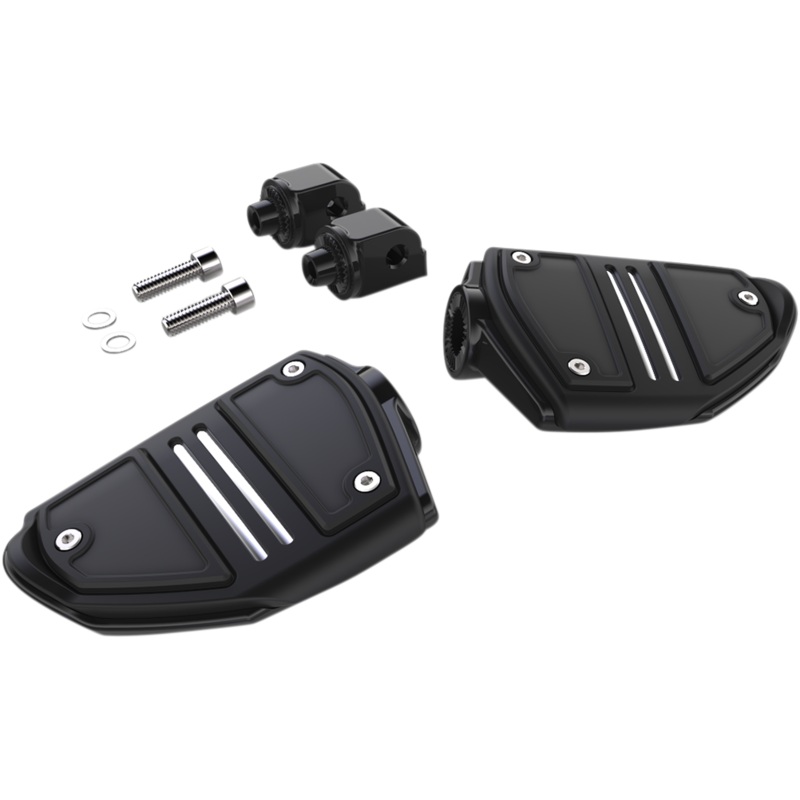 CIRO Twin Rail Footpeg – With Mount – Black – Softail Twin Rail Footrests