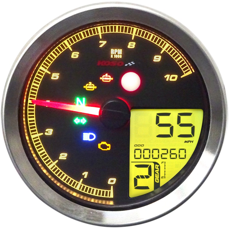 KOSO NORTH AMERICA TSCH MULTI METR HD-04 BK HD-04 Speedometer/Tachometer
