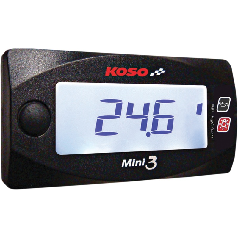 KOSO NORTH AMERICA Mini 3 Oil Pressure Gauge – 1.2 L x 2.4 W x 0.50 D Mini 3 Oil Pressure Gauge