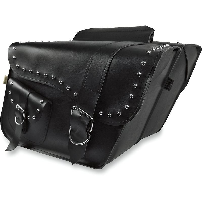 WILLIE & MAX LUGGAGE Ranger Studded Slant Saddlebags – Large Ranger Studded Super Slant Saddlebags