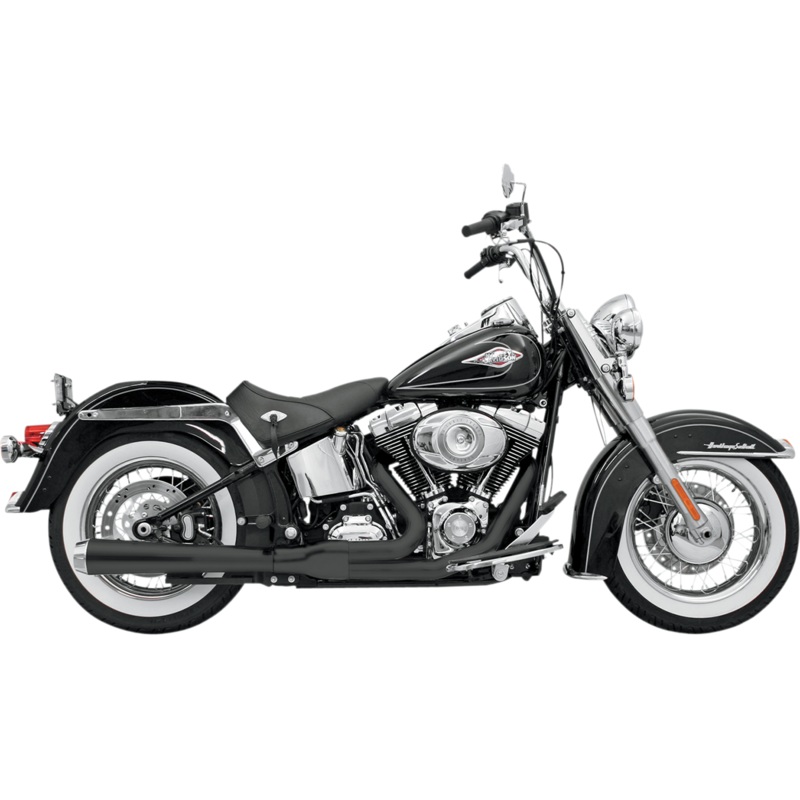 BASSANI XHAUST 2:1 Exhaust – Black – Long – Softail Road Rage 2:1 Exhaust System
