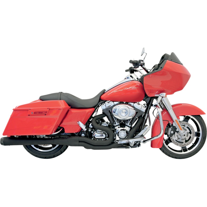 BASSANI XHAUST 2:1 Exhaust – Black  – Megaphone – ’95-’16 FL Road Rage 2:1 B4 Exhaust System