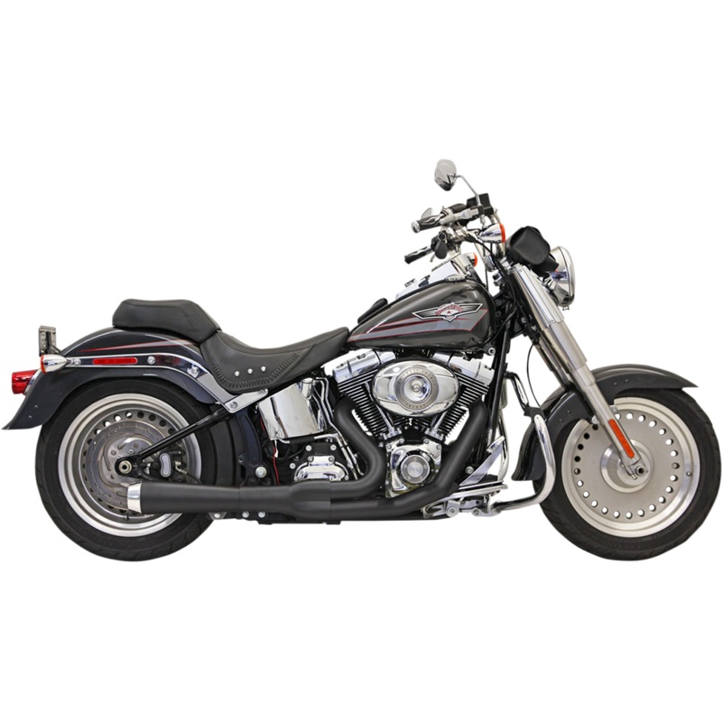 BASSANI XHAUST 2:1 Exhaust – Black – Short – Softail Road Rage 2:1 Exhaust System