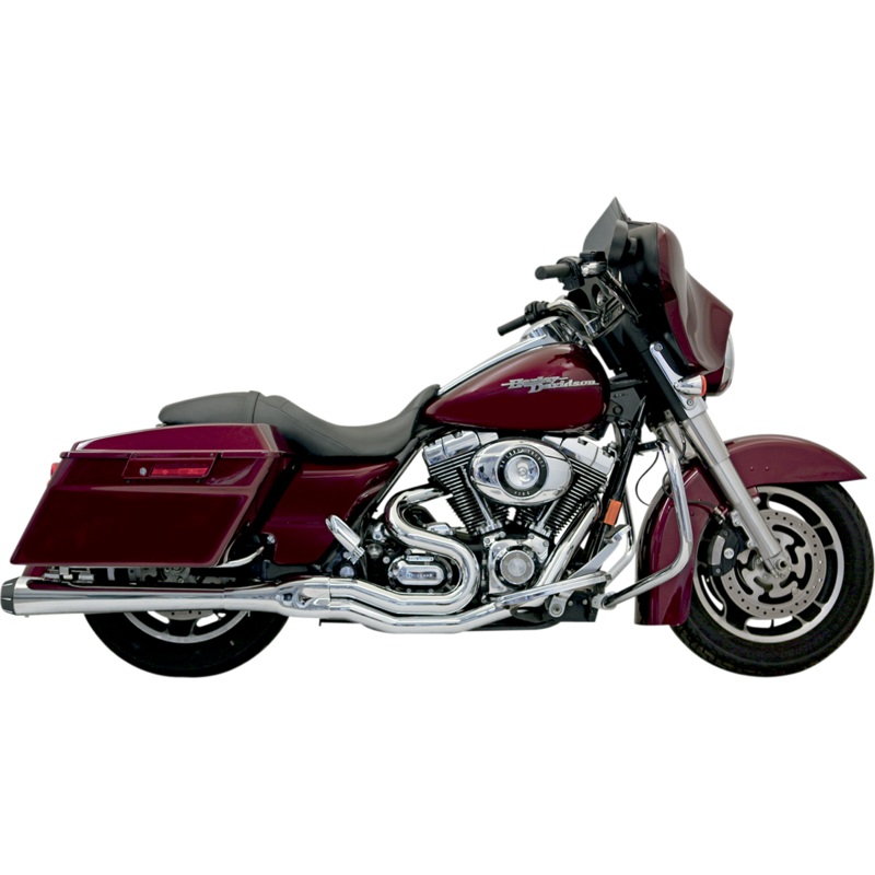 BASSANI XHAUST 2:1 Exhaust – Chrome – Megaphone – ’95-’16 FL Road Rage 2:1 B4 Exhaust System