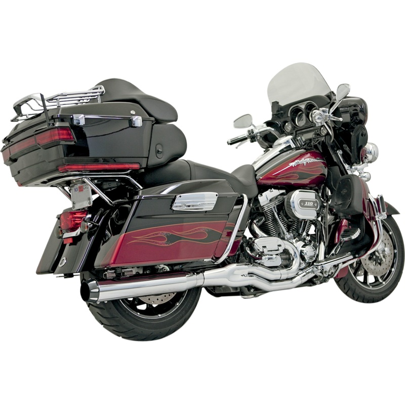 BASSANI XHAUST 2:1 Exhaust – Chrome – Round – ’95-’16 FL Road Rage 2:1 B4 Exhaust System