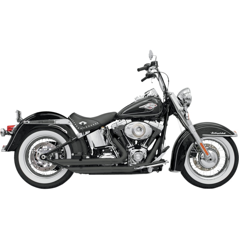 BASSANI XHAUST FireFlight Exhaust – Black – Softail FireFlight Series Exhaust System