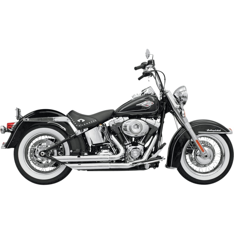 BASSANI XHAUST FireFlight Exhaust – Chrome – Softail FireFlight Series Exhaust System