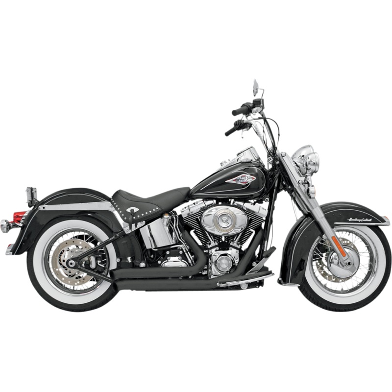 BASSANI XHAUST FireSweep Exhaust – Black – Softail FireSweep Series Exhaust System