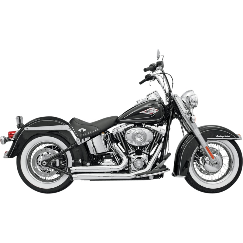 BASSANI XHAUST FireSweep Exhaust – Chrome – Softail FireSweep Series Exhaust System