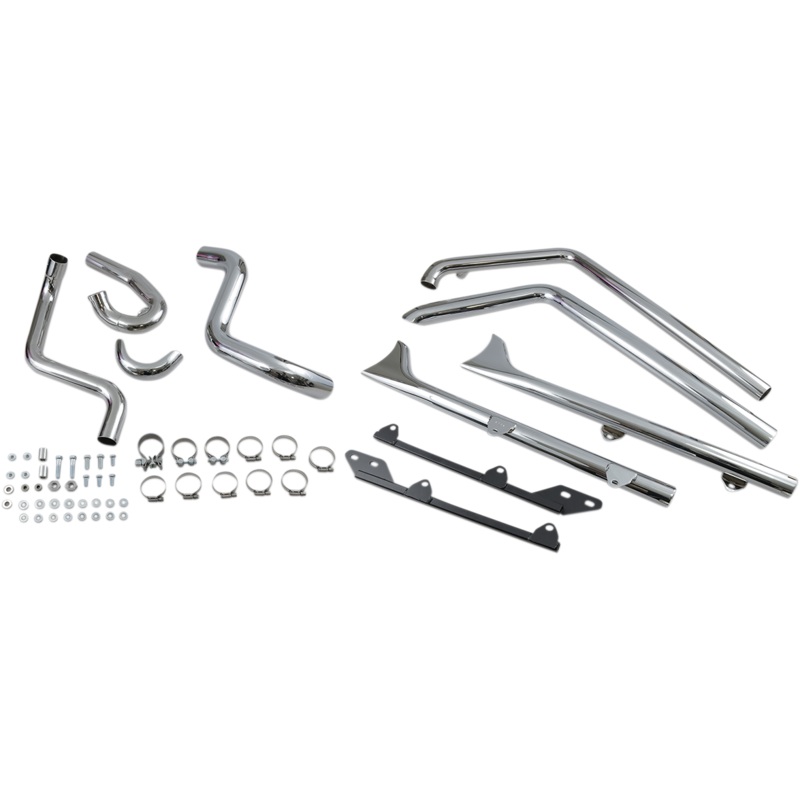 BASSANI XHAUST Fishtail Exhaust – 30 – Softail Fishtail True Dual Exhaust System  without Baffles