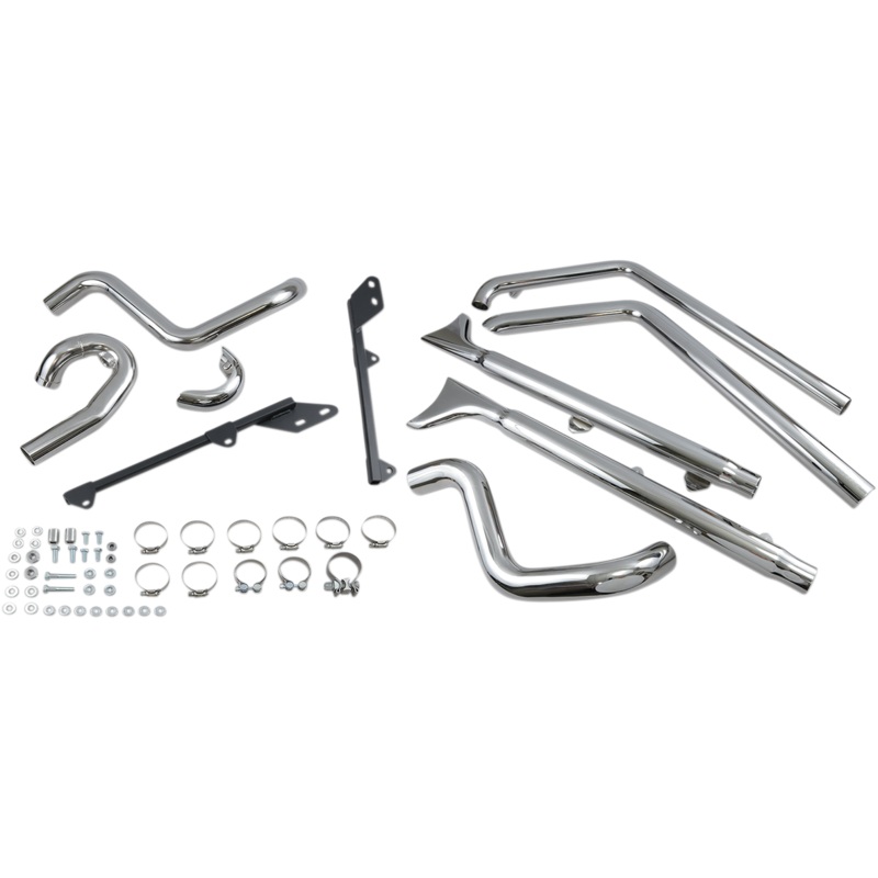BASSANI XHAUST Fishtail Exhaust with Baffle – 33 – Softail Fishtail True Dual Exhaust System  with Baffles